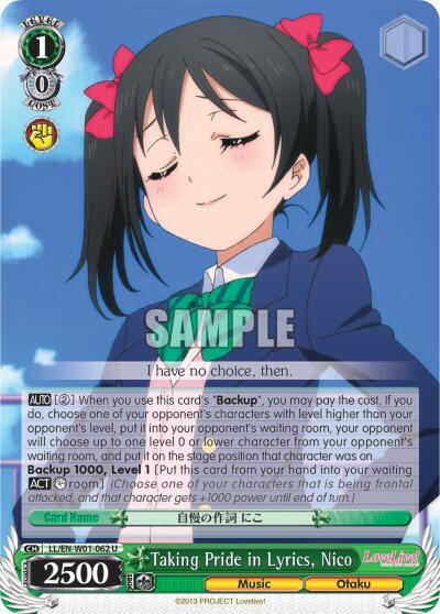 Taking Pride in Lyrics, Nico