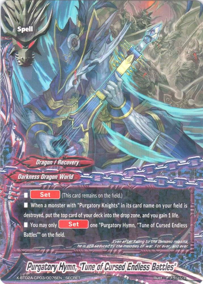 Purgatory Hymn, "Tune of Cursed Endless Battles" (Secret R Foil)