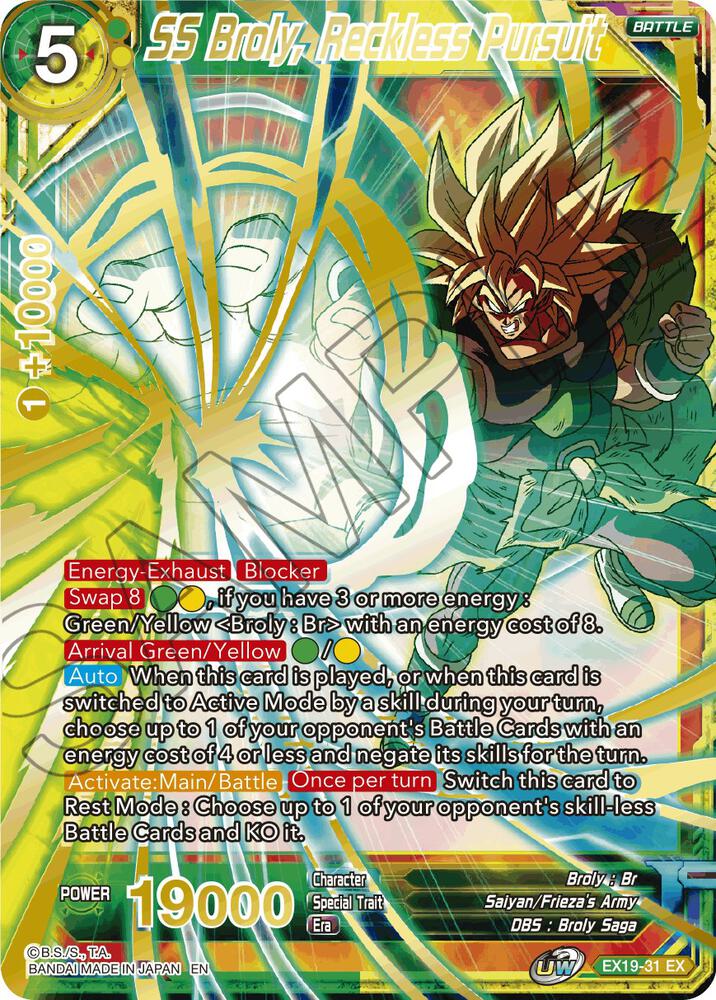 SS Broly, Reckless Pursuit
