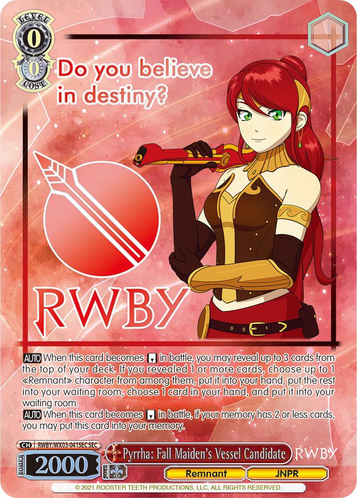 Pyrrha: Fall Maiden's Vessel Candidate (SEC)