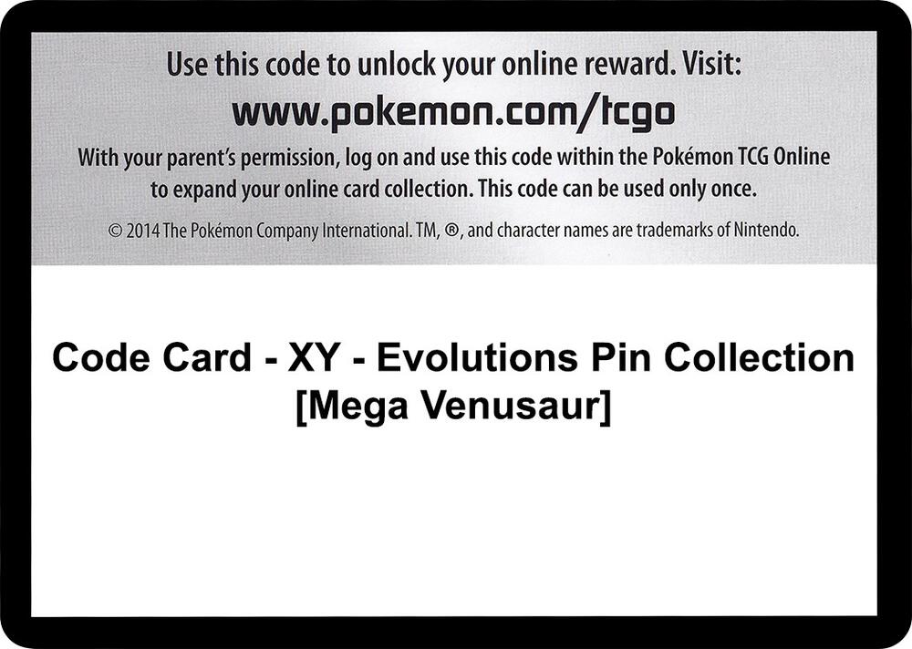 Code Card - XY - Evolutions Pin Collection [Mega Venusaur]