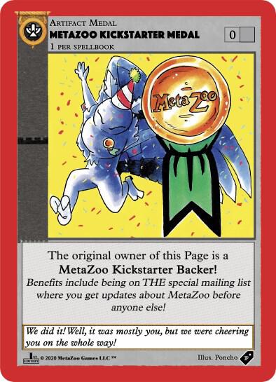 Metazoo Kickstarter Medal