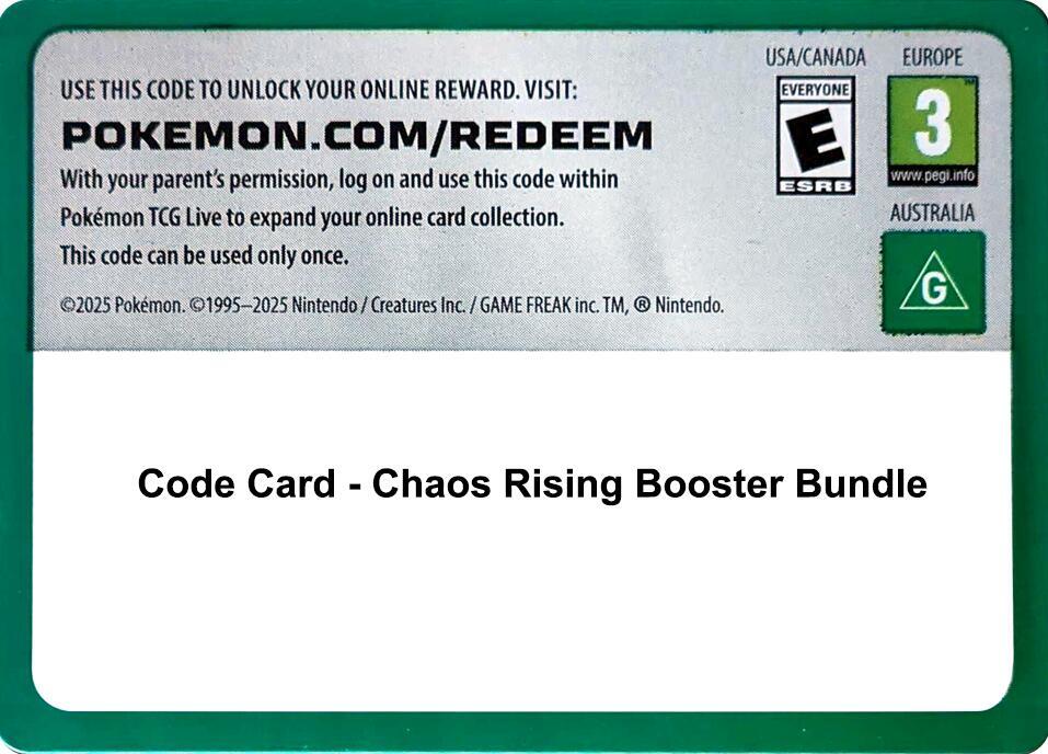 Code Card - Chaos Rising Booster Bundle