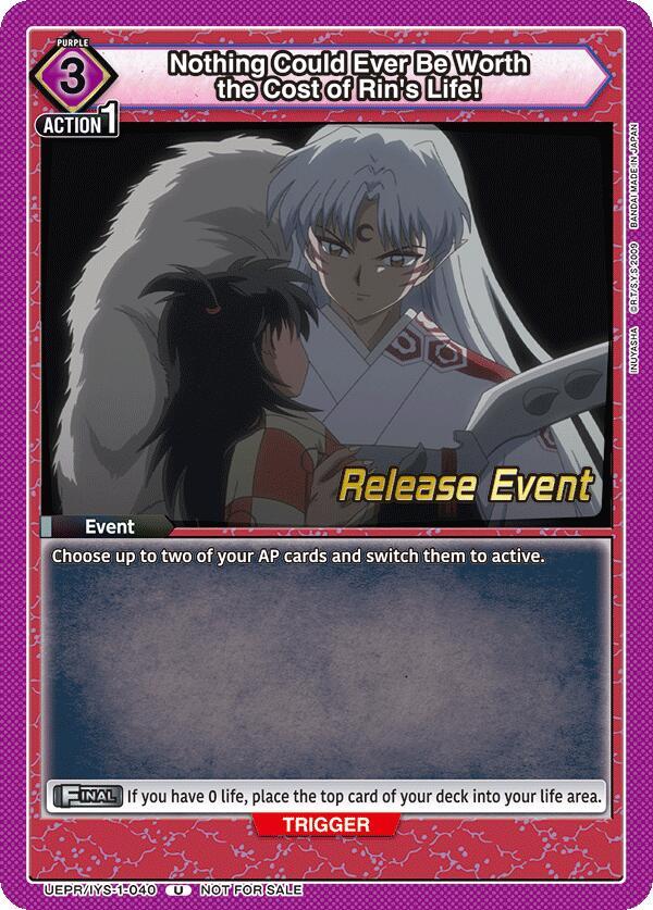 Nothing Could Ever Be Worth the Cost of Rin's Life!
